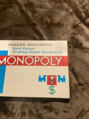 Parker Monopoly Box Top - Green, Blue, Red Accents